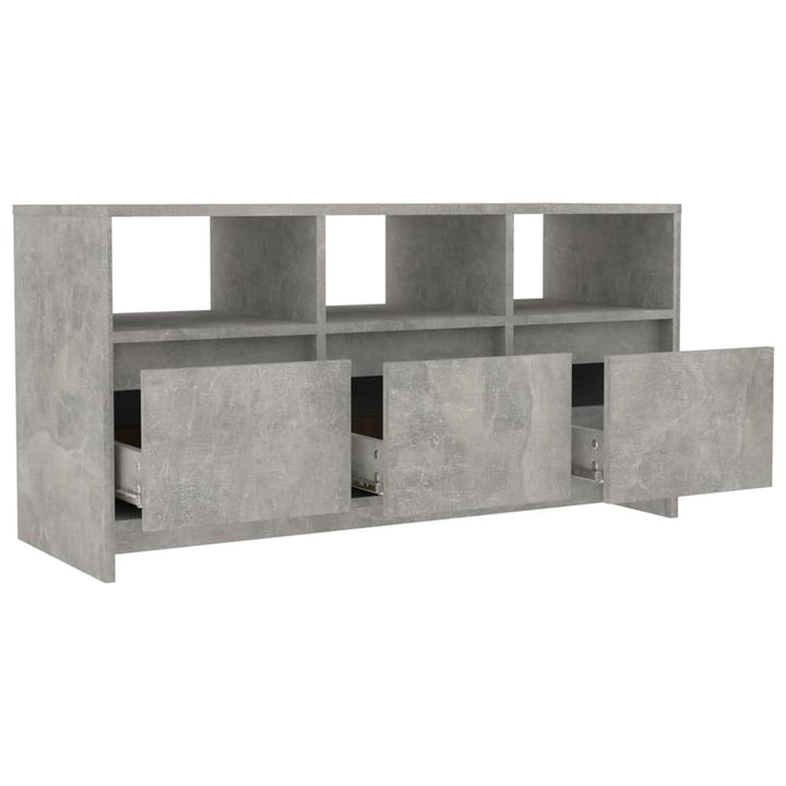 tv-bord 102x37,5x52,5 cm konstrueret træ betongrå