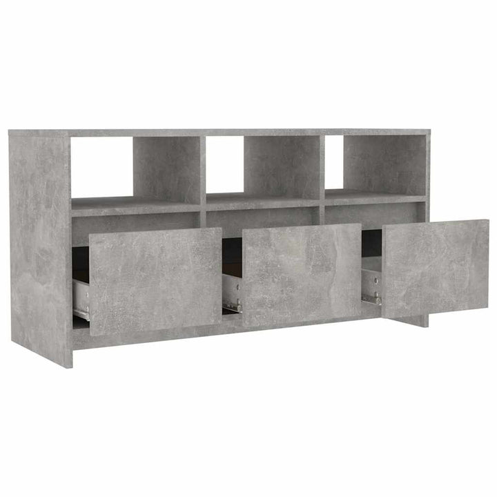 tv-bord 102x37,5x52,5 cm konstrueret træ betongrå