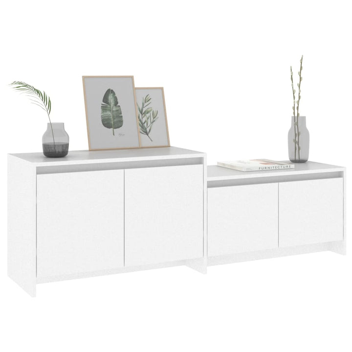tv-bord 146,5x35x50 cm konstrueret træ hvid