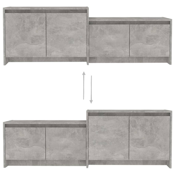 tv-bord 146,5x35x50 cm konstrueret træ betongrå