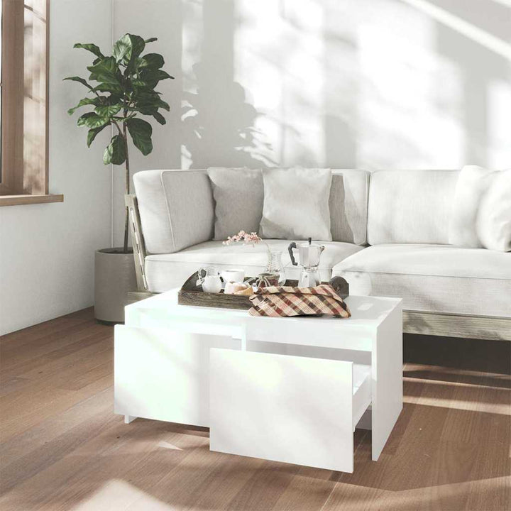 sofabord 90x50x41,5 cm konstrueret træ hvid
