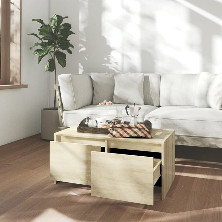 sofabord 90x50x41,5 cm konstrueret træ sonoma-eg