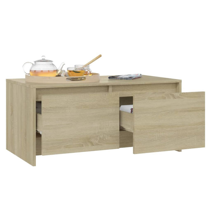 sofabord 90x50x41,5 cm konstrueret træ sonoma-eg