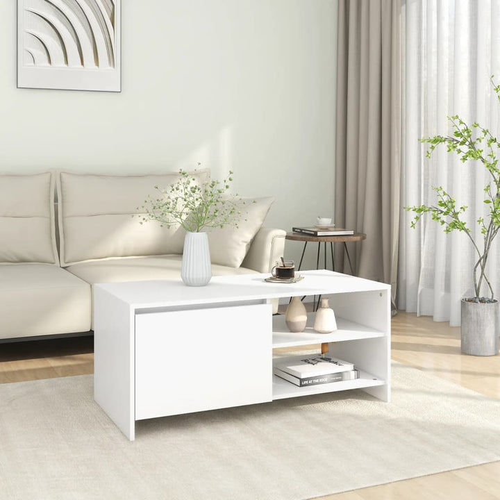 sofabord 102x50x45 cm konstrueret træ hvid