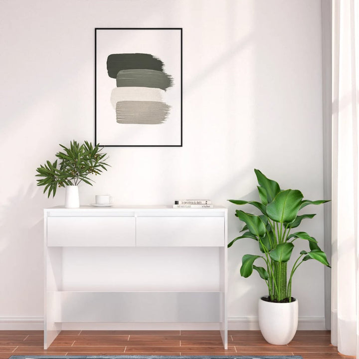 konsolbord 100x35x76,5 cm konstrueret træ hvid