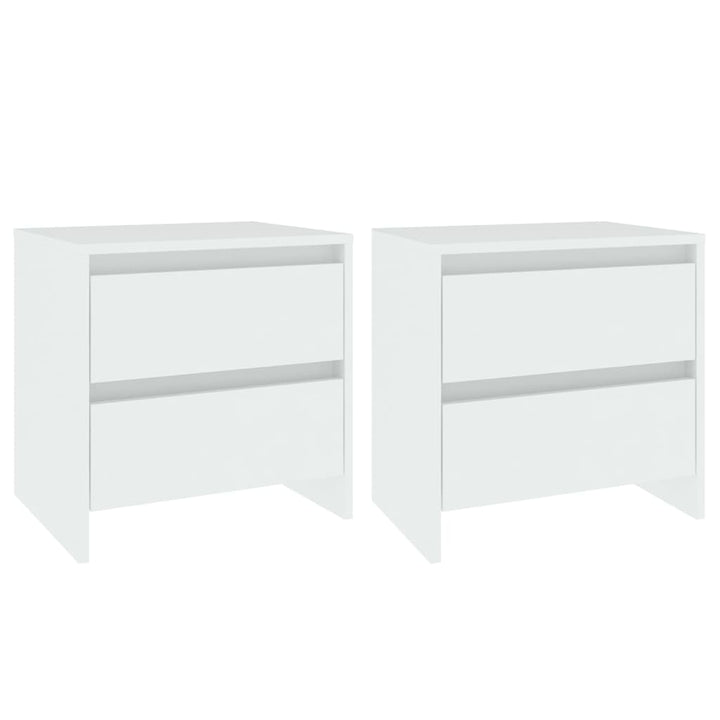 sengeborde 2 stk. 45x34,5x44,5 konstrueret træ hvid