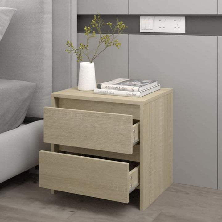 sengebord 45x34,5x44,5 cm konstrueret træ sonoma-eg