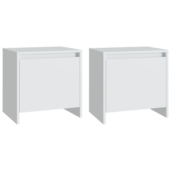 sengeborde 2 stk. 45x34x44,5 cm konstrueret træ hvid