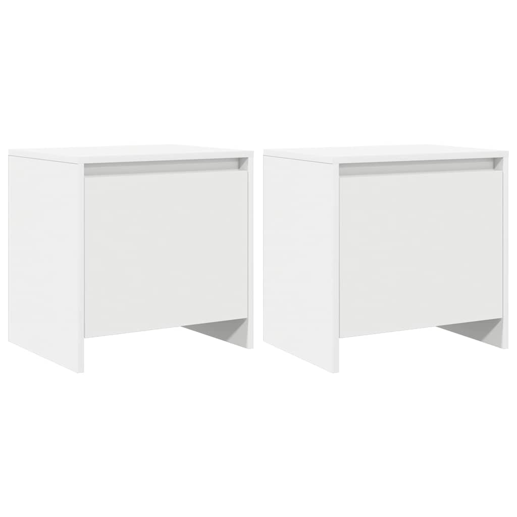 sengeborde 2 stk. 45x34x44,5 cm konstrueret træ hvid