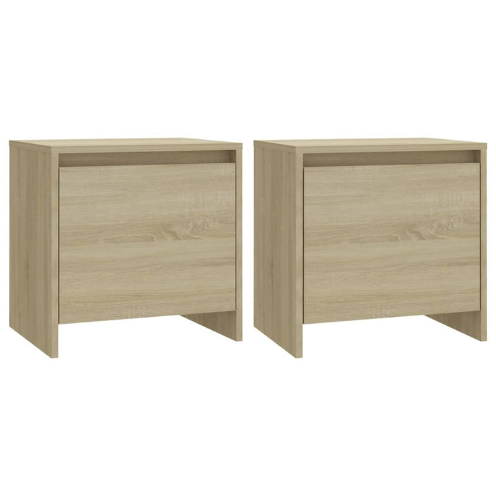 sengeborde 2 stk. 45x34x44,5 cm konstrueret træ sonoma-eg