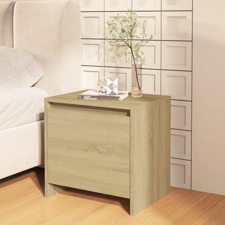 sengeborde 2 stk. 45x34x44,5 cm konstrueret træ sonoma-eg