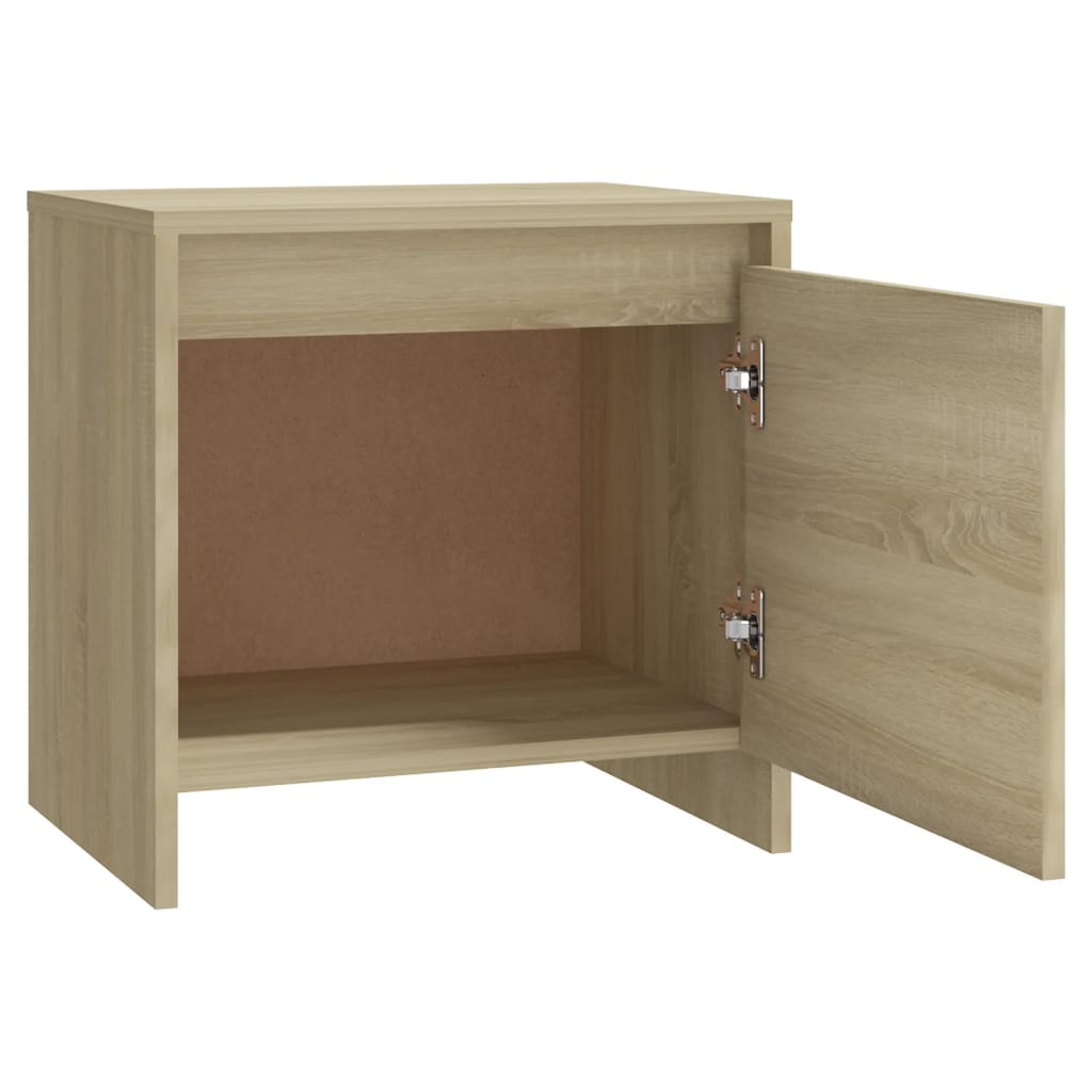 sengeborde 2 stk. 45x34x44,5 cm konstrueret træ sonoma-eg