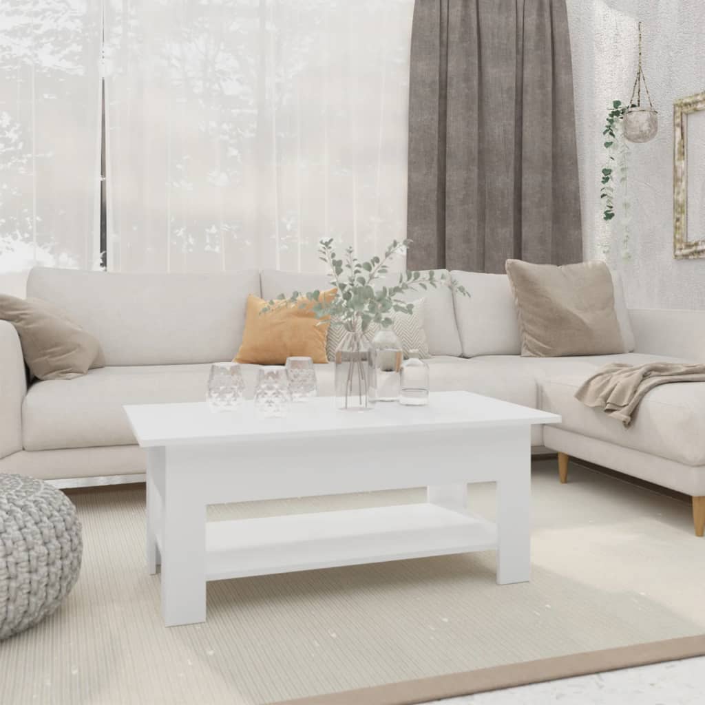 sofabord 102x55x42 cm konstrueret træ hvid