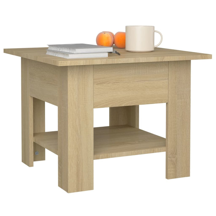 sofabord 55x55x42 cm konstrueret træ sonoma-eg