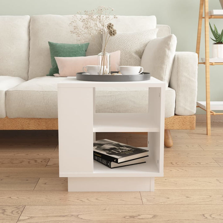 sofabord 40x40x43 cm konstrueret træ hvid