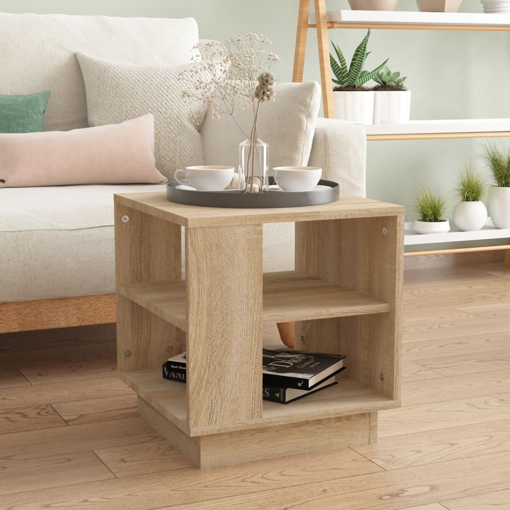 sofabord 40x40x43 cm konstrueret træ sonoma-eg