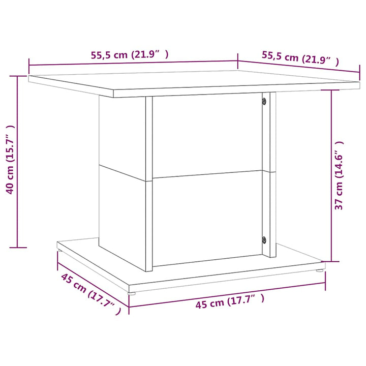 sofabord 55,5x55,5x40 cm konstrueret træ sort
