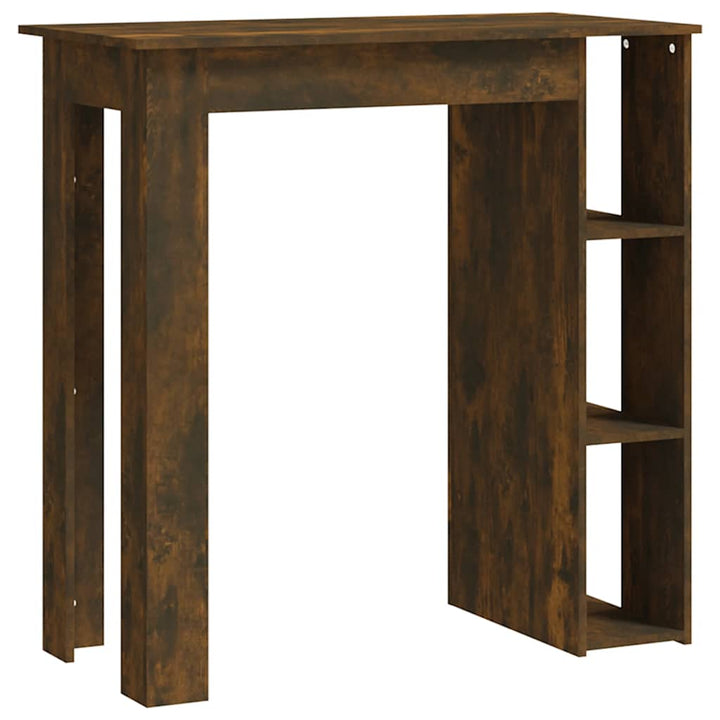 barbord m. hylde 102x50x103,5 cm konstrueret træ røget eg