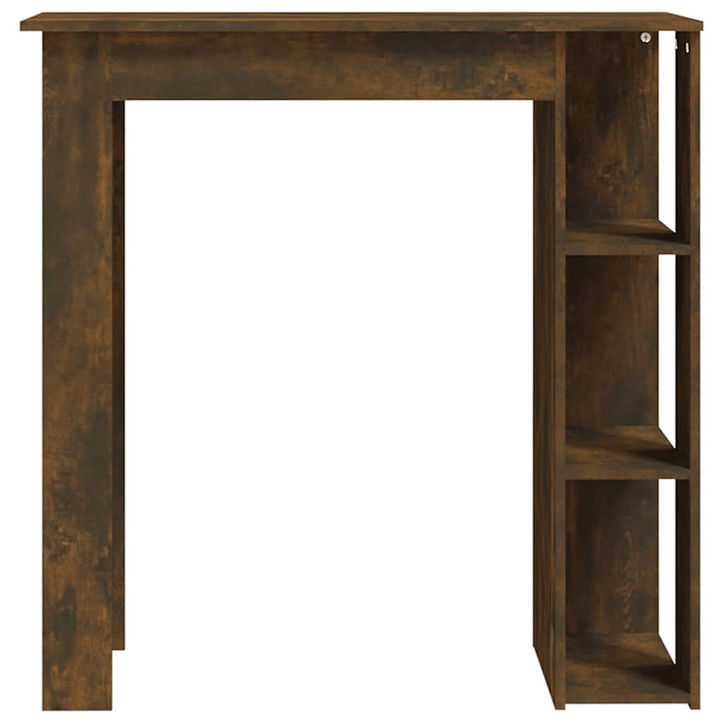 barbord m. hylde 102x50x103,5 cm konstrueret træ røget eg