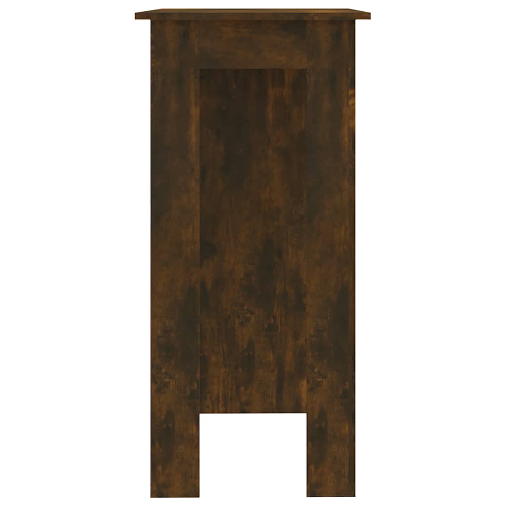 barbord m. hylde 102x50x103,5 cm konstrueret træ røget eg