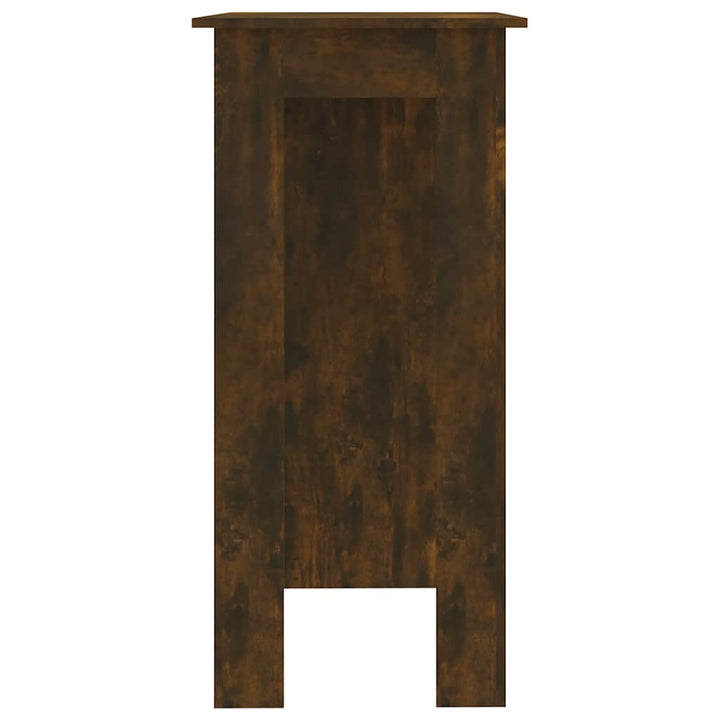 barbord m. hylde 102x50x103,5 cm konstrueret træ røget eg