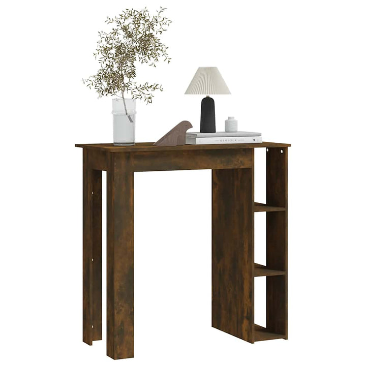 barbord m. hylde 102x50x103,5 cm konstrueret træ røget eg