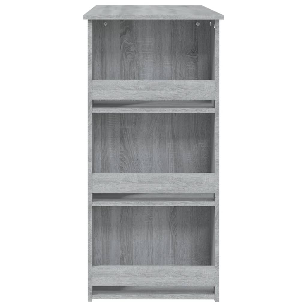 barbord m. opbevaring 102x50x103,5cm konstrueret træ grå sonoma