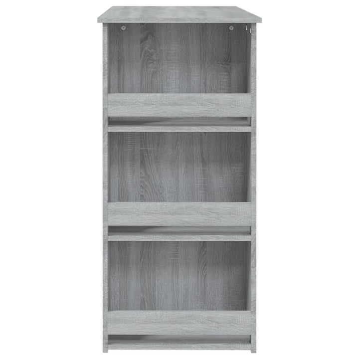 barbord m. opbevaring 102x50x103,5cm konstrueret træ grå sonoma