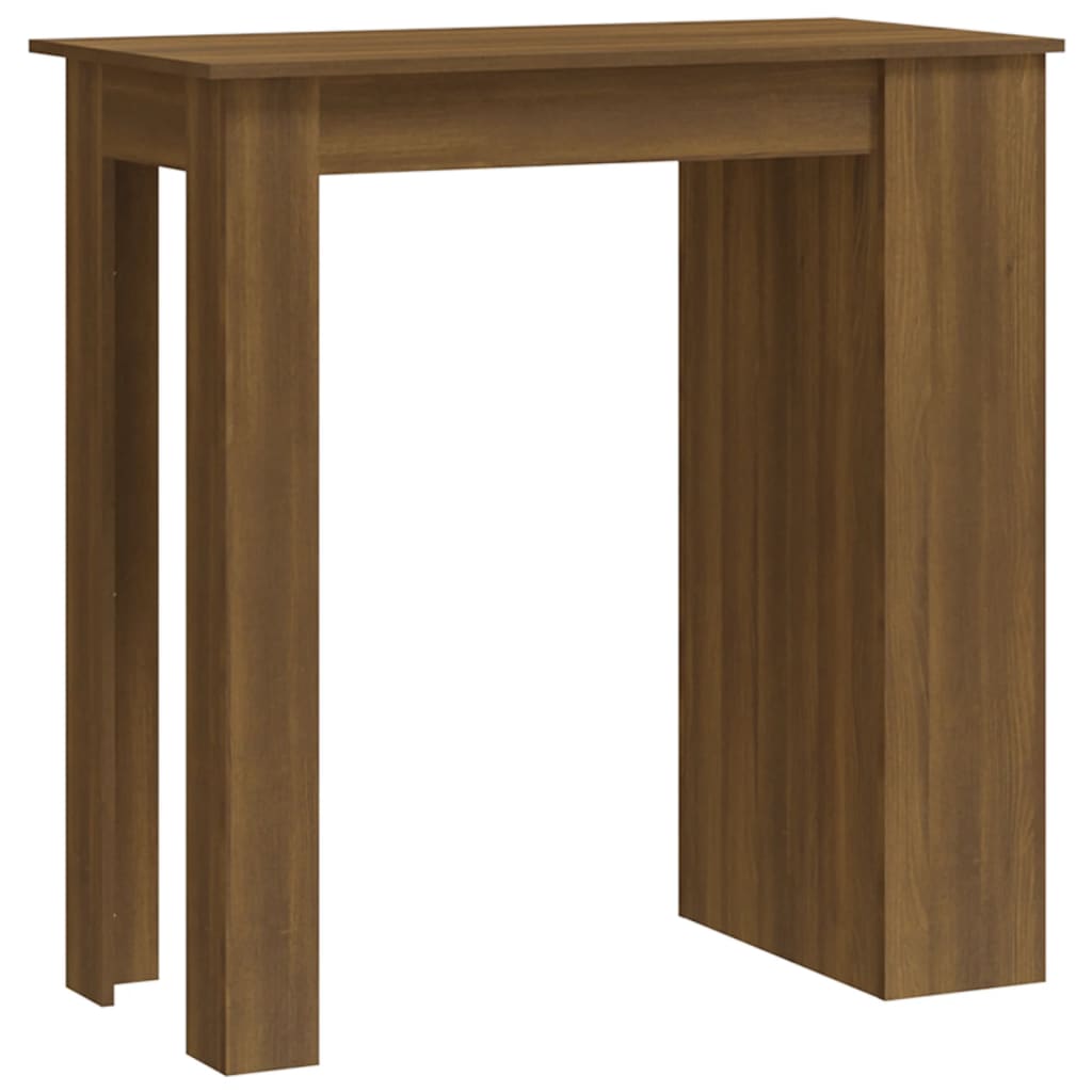 barbord m. opbevaring 102x50x103,5 cm konstrueret træ brunt eg