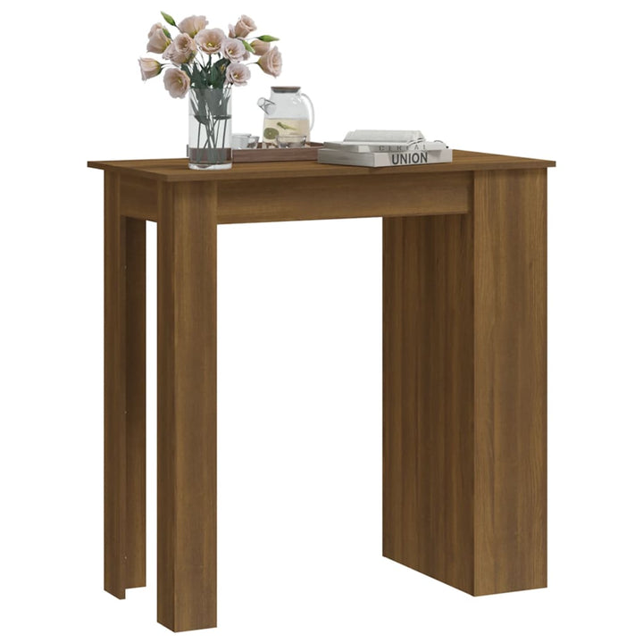 barbord m. opbevaring 102x50x103,5 cm konstrueret træ brunt eg