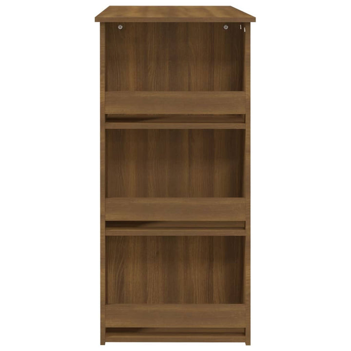 barbord m. opbevaring 102x50x103,5 cm konstrueret træ brunt eg