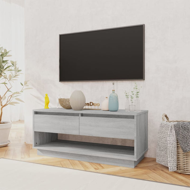 tv-bord 102x41x44 cm konstrueret træ grå sonoma-eg