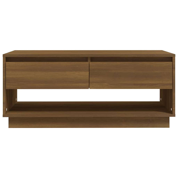 sofabord 102,5x55x44 cm konstrueret træ brun egetræ