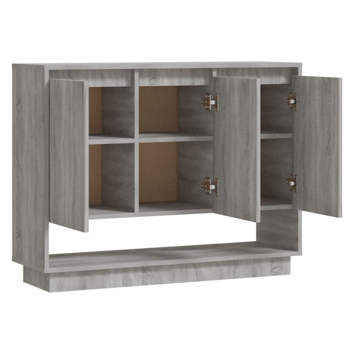 skænk 97x31x75 cm konstrueret træ grå sonoma-eg