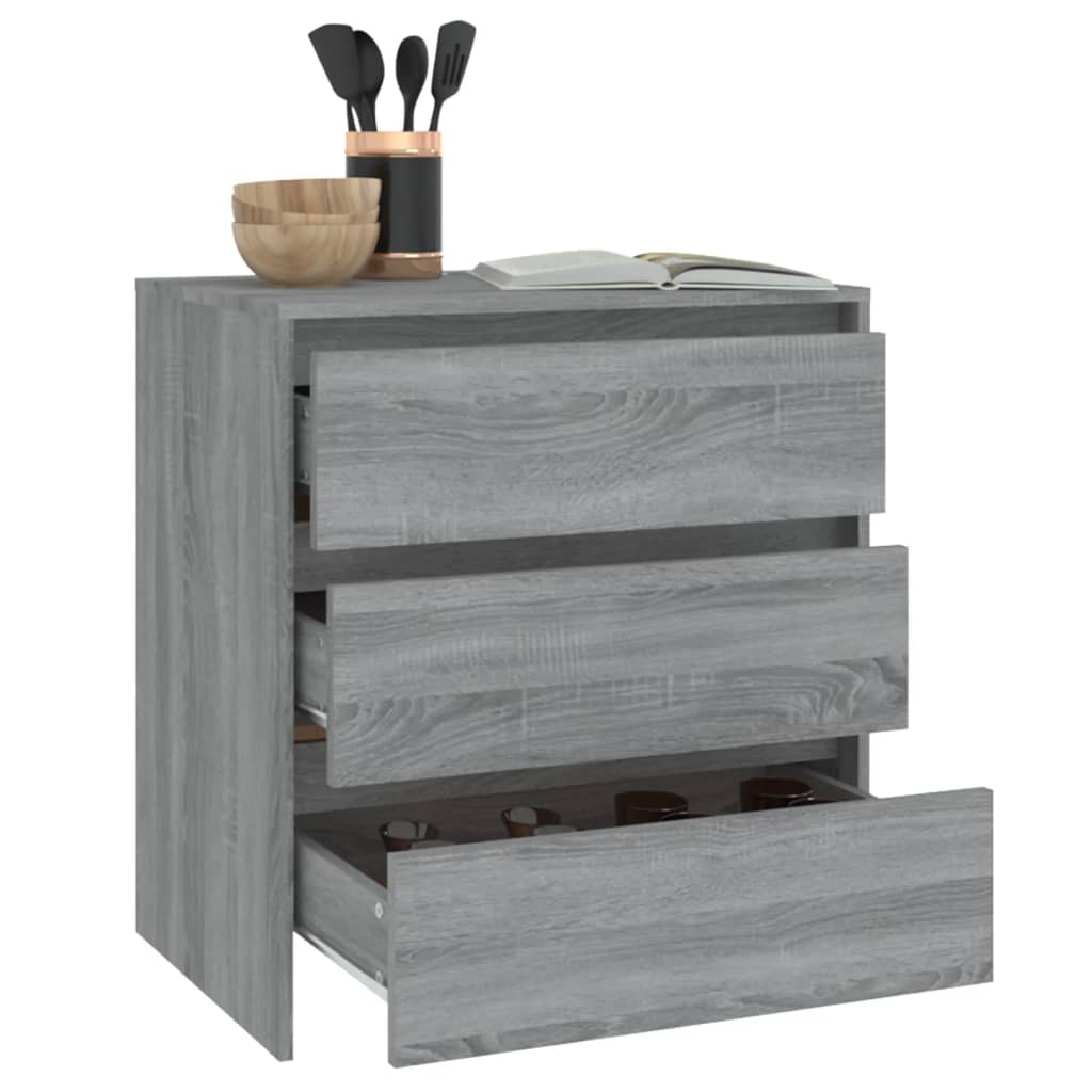 skænk 70x41x75 cm konstrueret træ grå sonoma-eg