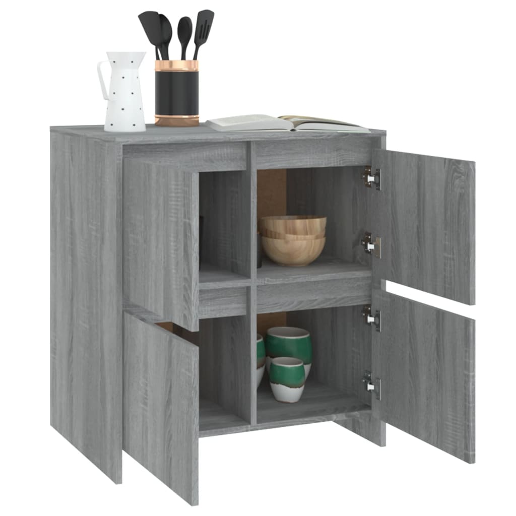 skænk 70x41x75 cm konstrueret træ grå sonoma-eg