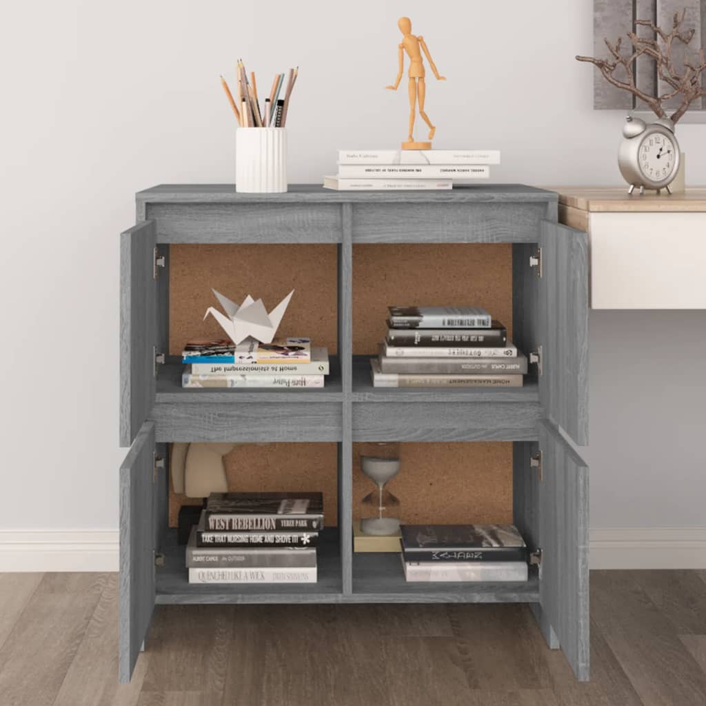 skænk 70x41x75 cm konstrueret træ grå sonoma-eg