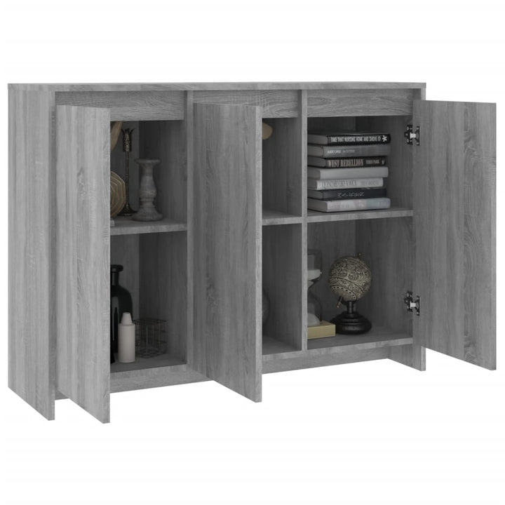 skænk 102x33x75 cm konstrueret træ grå sonoma-eg