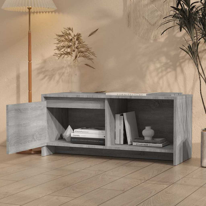 tv-bord 90x35x40 cm konstrueret træ grå sonoma-eg