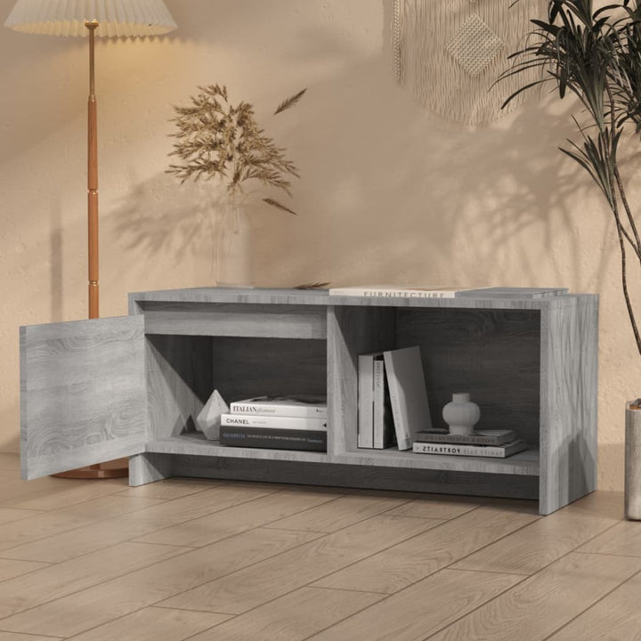 tv-bord 90x35x40 cm konstrueret træ grå sonoma-eg