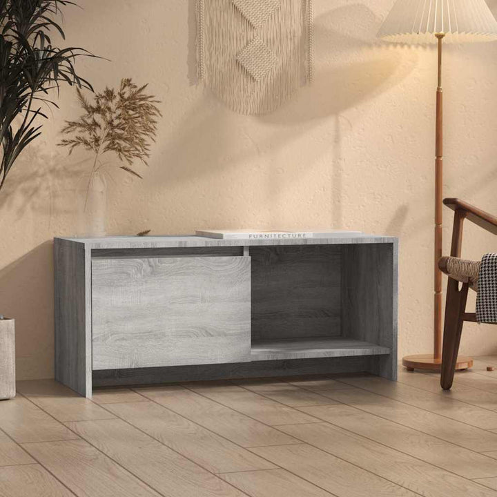 tv-bord 90x35x40 cm konstrueret træ grå sonoma-eg