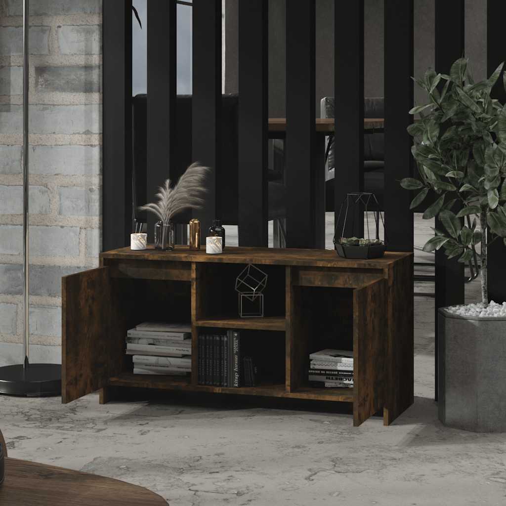 tv-bord 102x37,5x52,5 cm konstrueret træ røget egetræsfarve