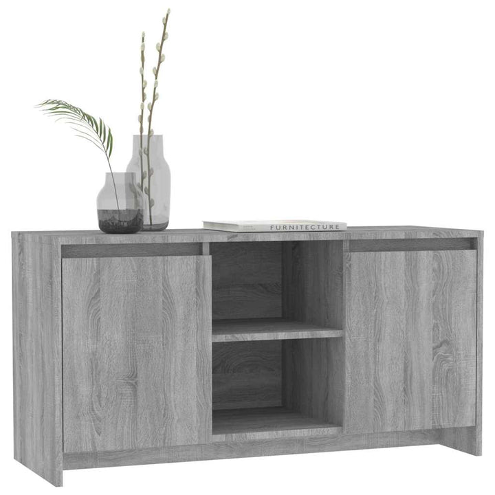 tv-bord 102x37,5x52,5 cm konstrueret træ grå sonoma-eg