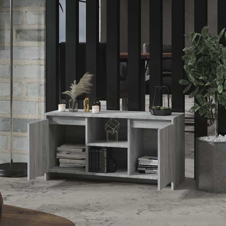 tv-bord 102x37,5x52,5 cm konstrueret træ grå sonoma-eg
