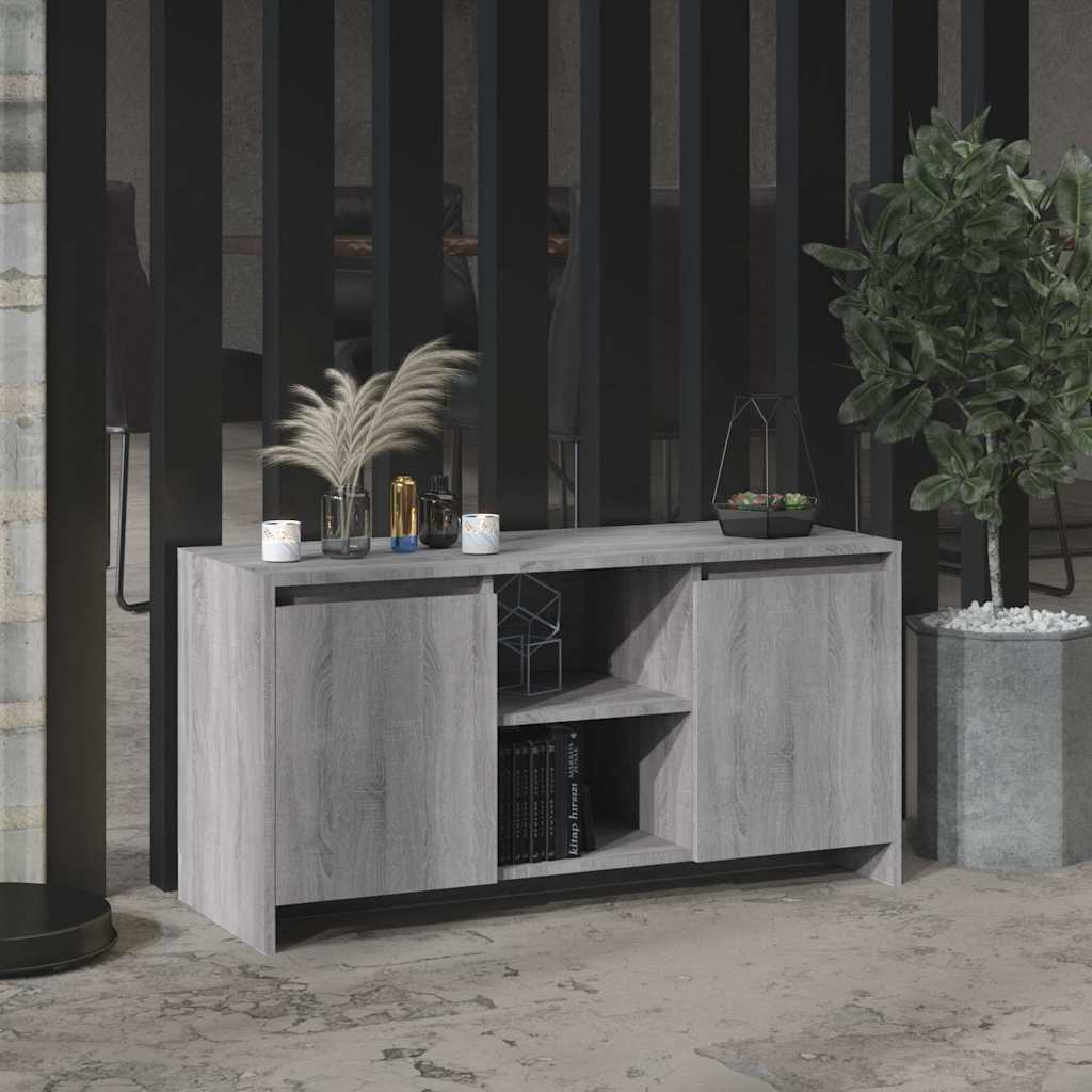 tv-bord 102x37,5x52,5 cm konstrueret træ grå sonoma-eg