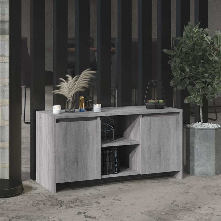 tv-bord 102x37,5x52,5 cm konstrueret træ grå sonoma-eg