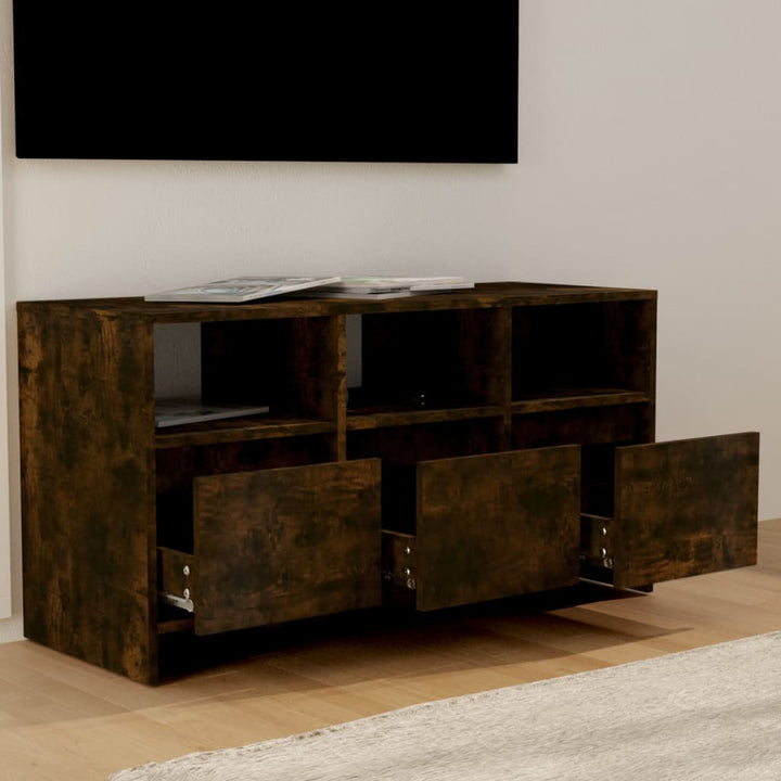 tv-bord 102x37,5x52,5 cm konstrueret træ røget egetræsfarve