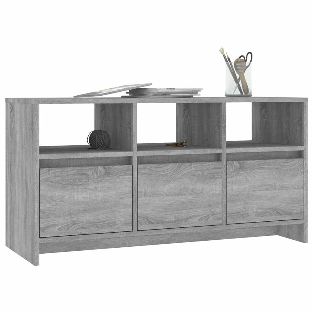 tv-bord 102x37,5x52,5 cm konstrueret træ grå sonoma-eg