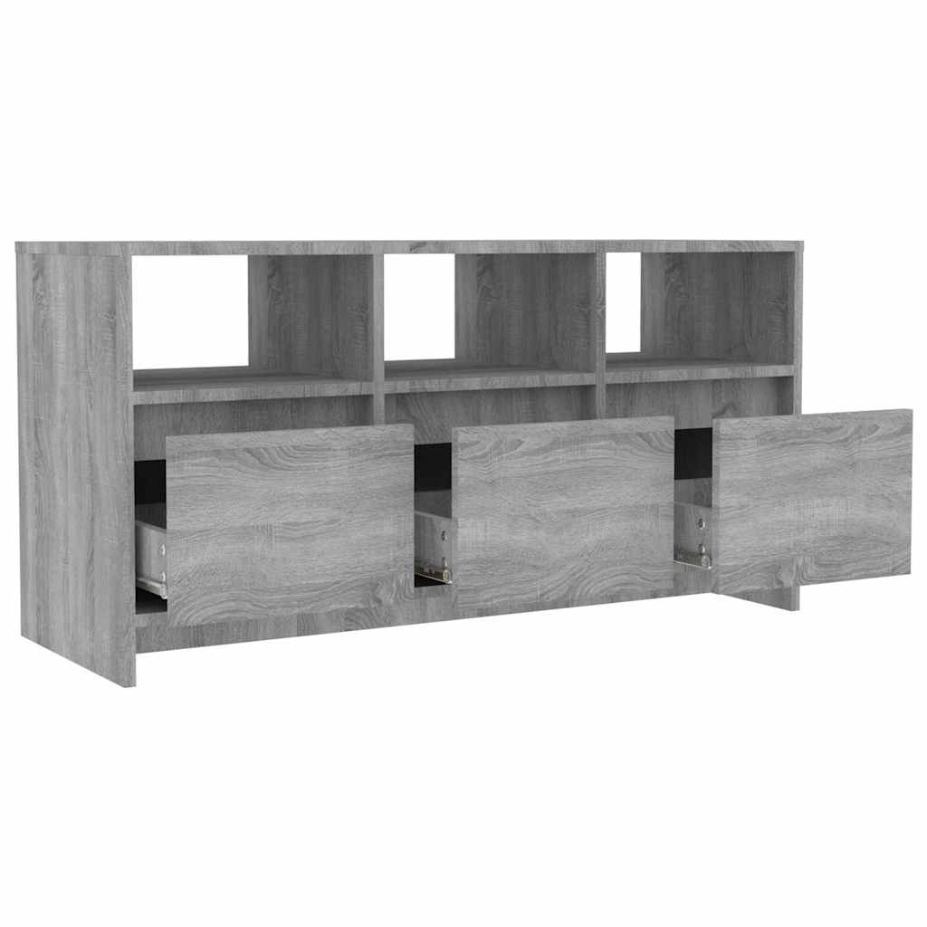 tv-bord 102x37,5x52,5 cm konstrueret træ grå sonoma-eg