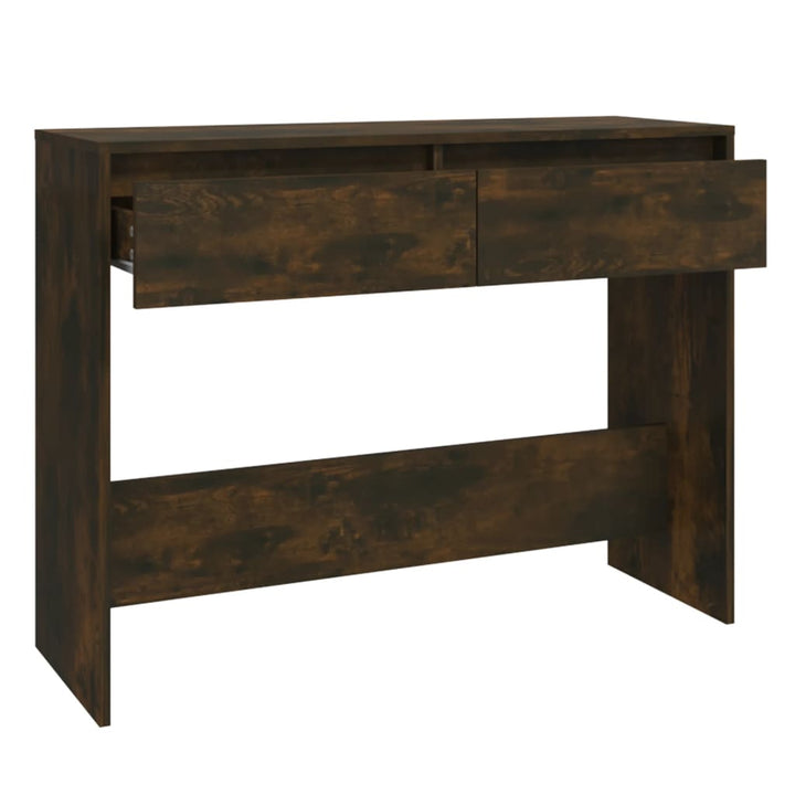 konsolbord 100x35x76,5 cm konstrueret træ røget egetræsfarve
